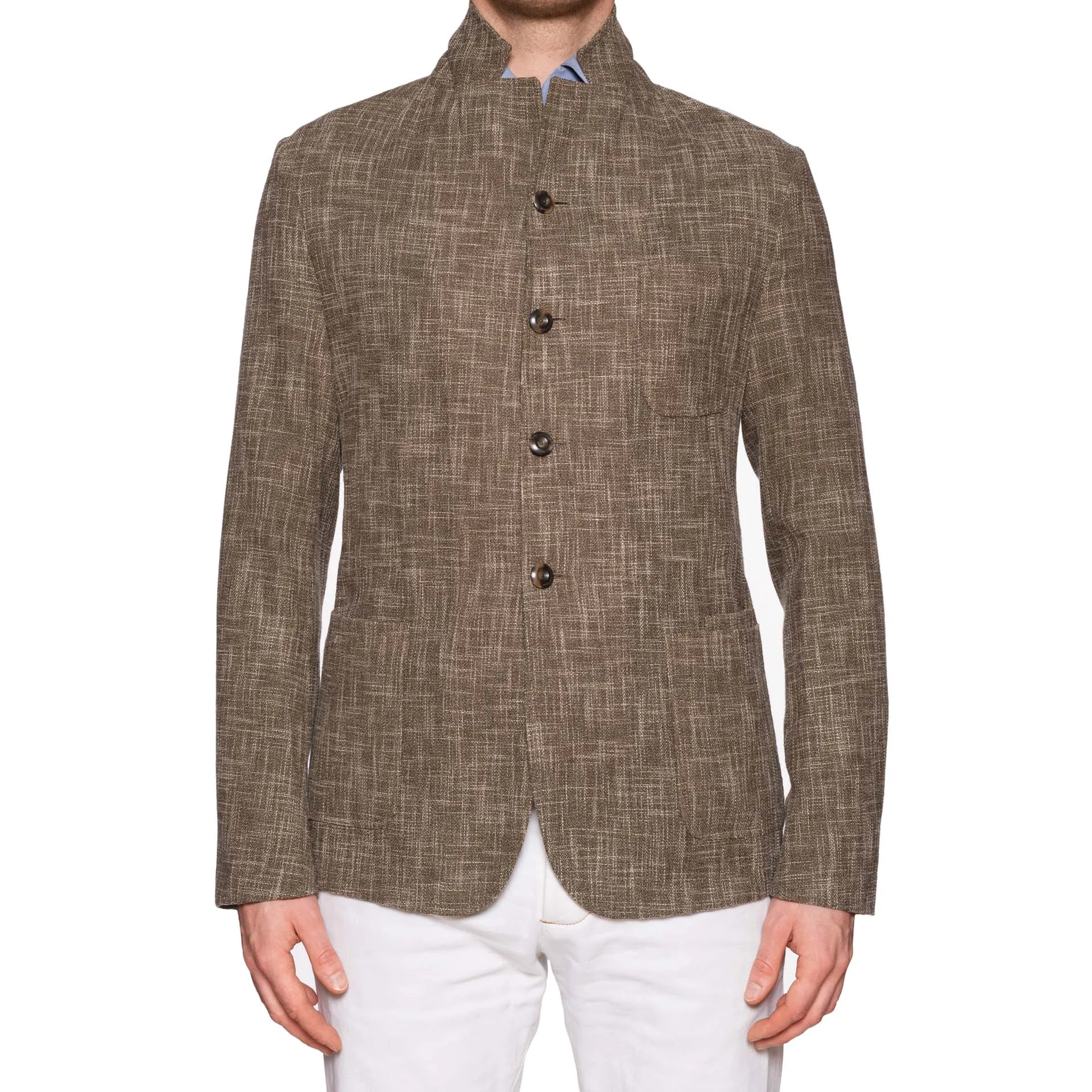 BOGLIOLI Milano "67" Khaki Wool-Cotton 4 Button Unlined Jacket EU M NEW US 40