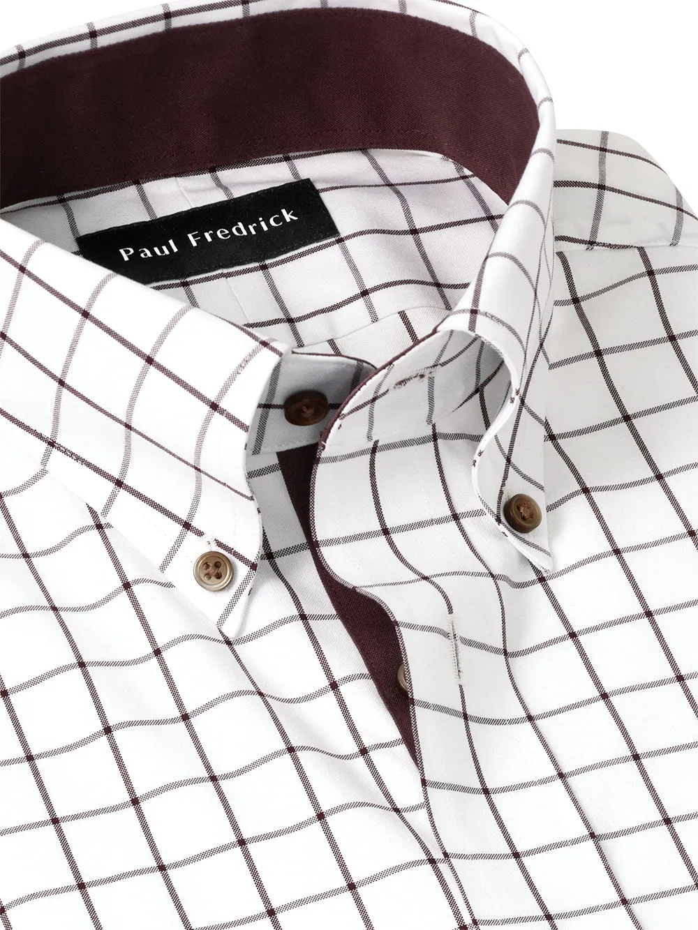 Comfort Stretch Non-iron Check Dress Shirt With Contrast Trim