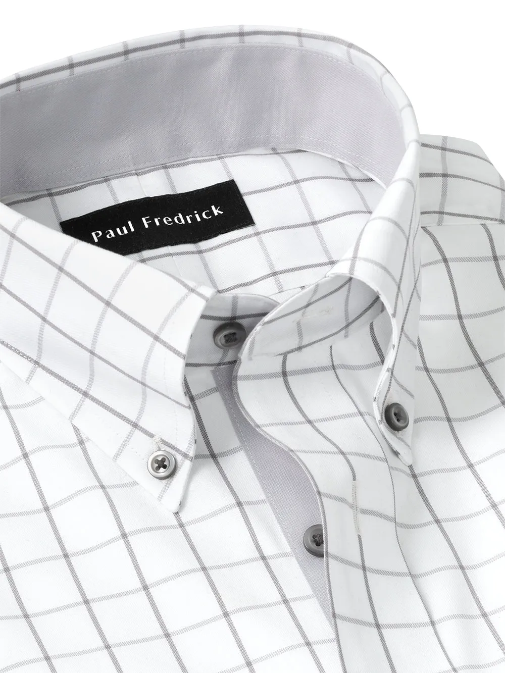 Comfort Stretch Non-iron Check Dress Shirt With Contrast Trim