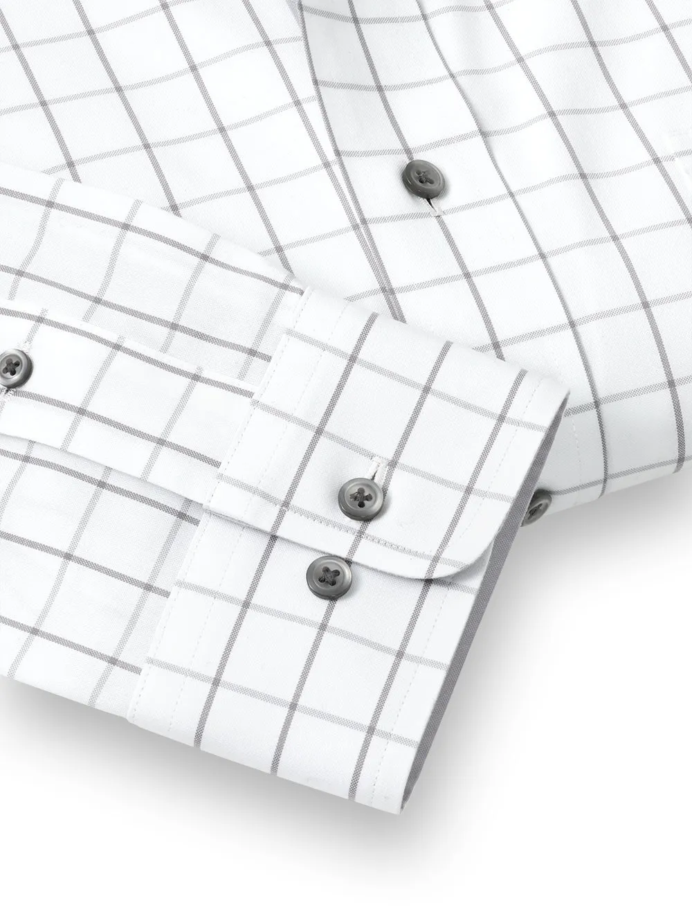 Comfort Stretch Non-iron Check Dress Shirt With Contrast Trim