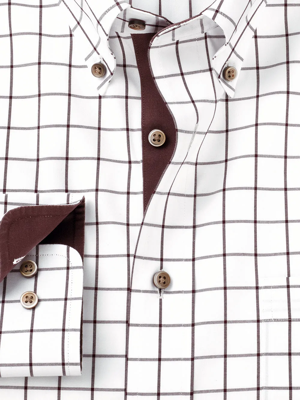 Comfort Stretch Non-iron Check Dress Shirt With Contrast Trim