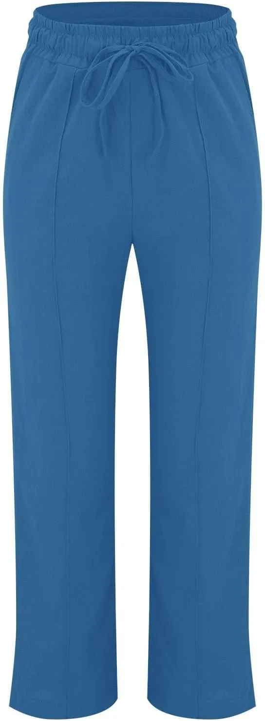 Sweatpants Women Trousers High Waisted Lounge, Travel Pants Women Workout Straight Leg Summer Linen Cotton