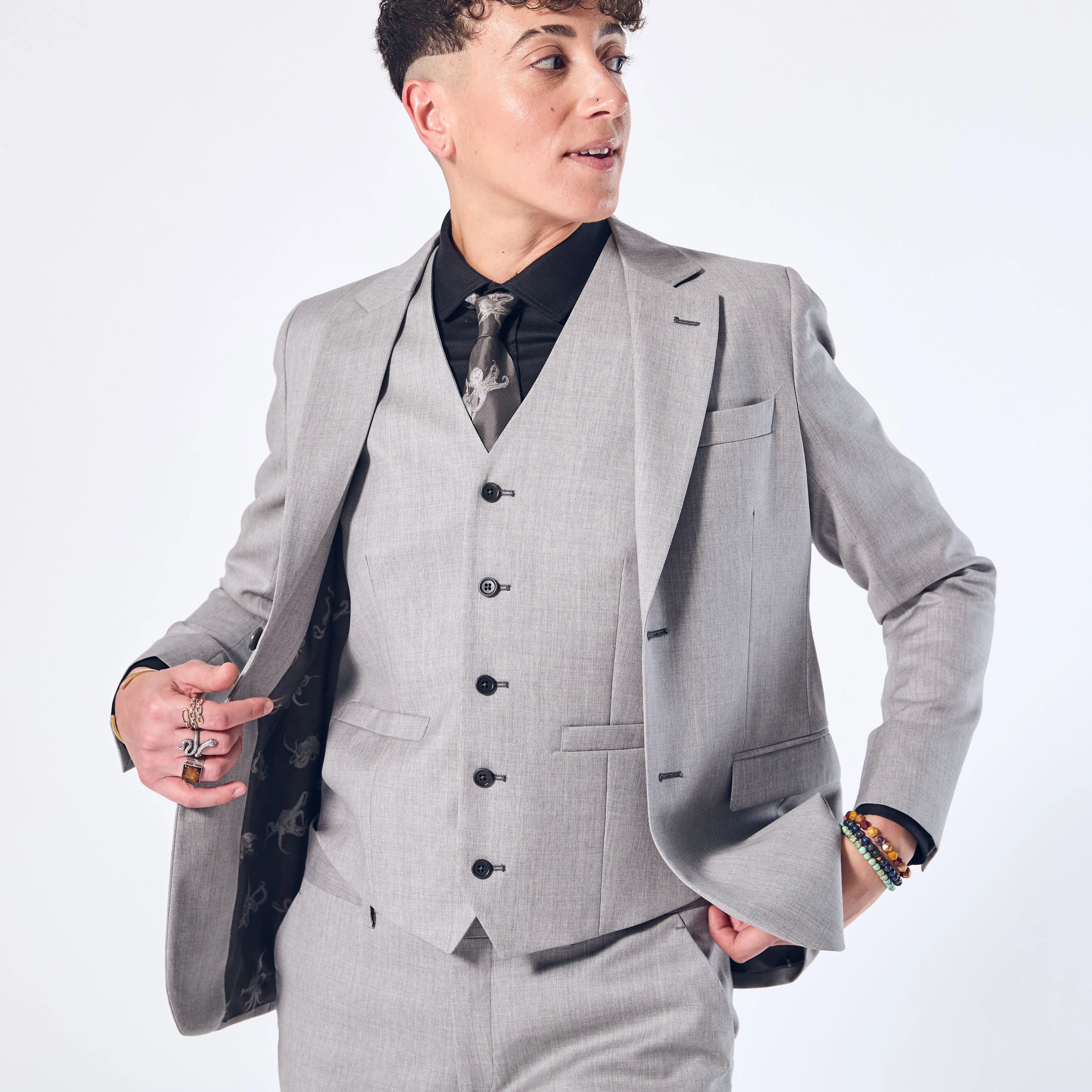 The Georgie Sky Gray Suit Blazer