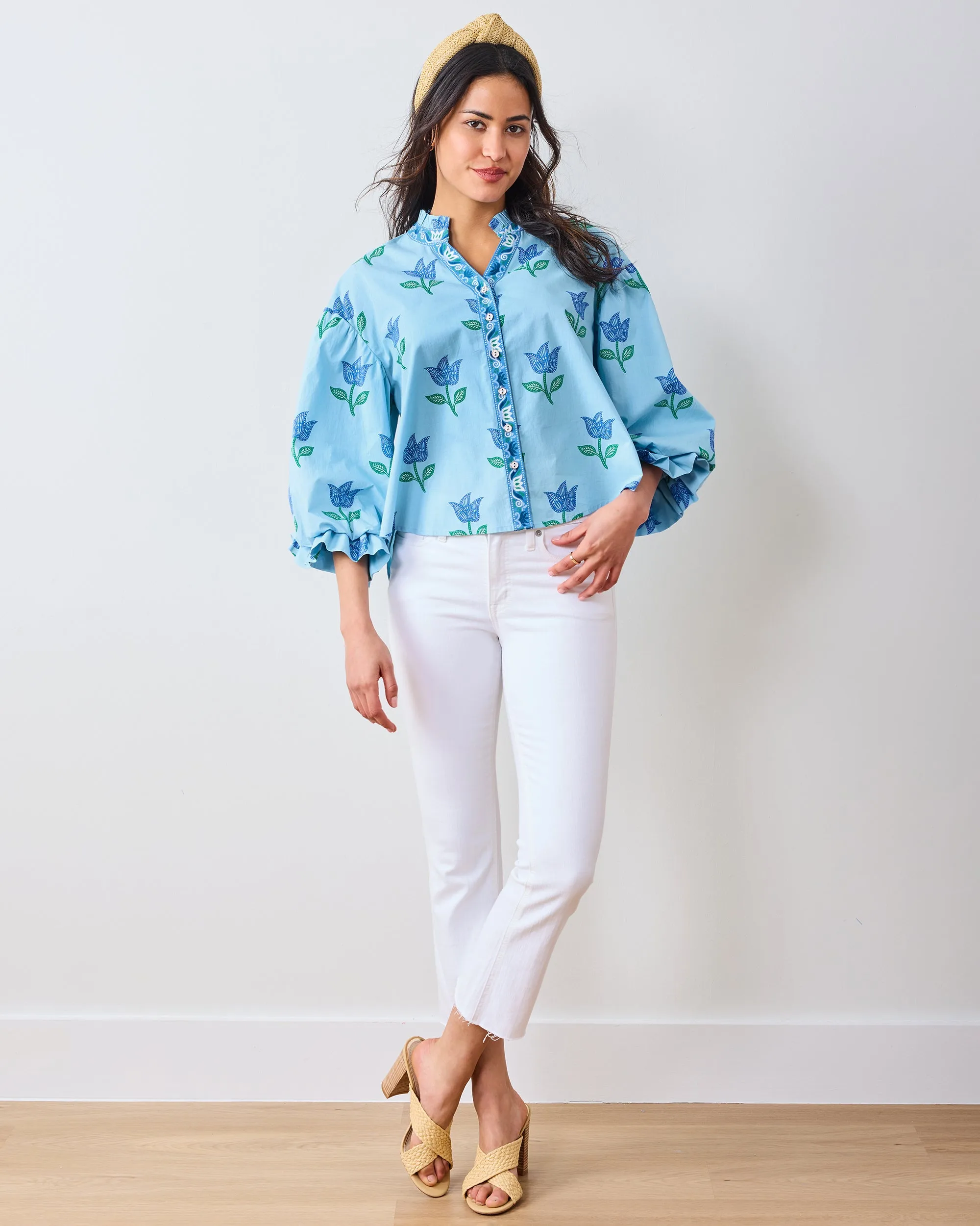 Tulip Bloom - Rosalita Blouse - Oasis Sky