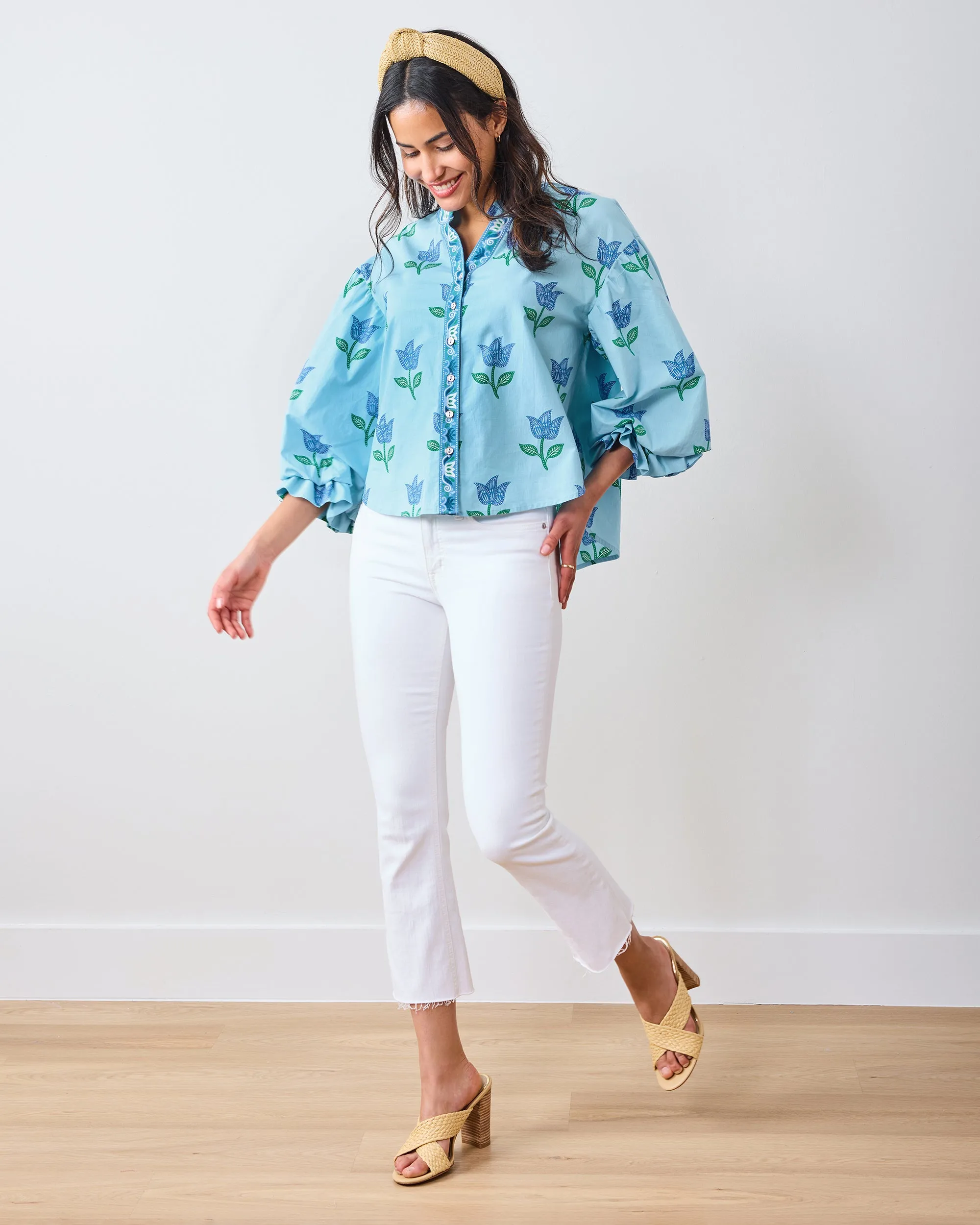 Tulip Bloom - Rosalita Blouse - Oasis Sky